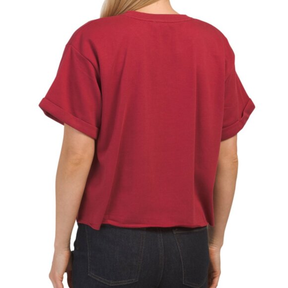 NEW GILLI Made In USA Short Sleeve cotton/ blend Game Day Tee Burgundy 161mn - Picture 2 of 2
